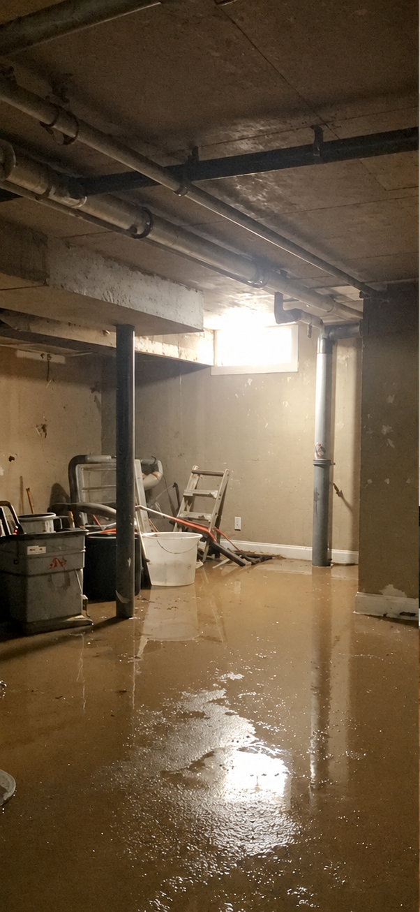 Basement after water damage restoration