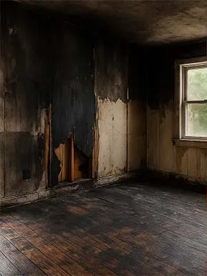 Kitchen after fire and smoke restoration