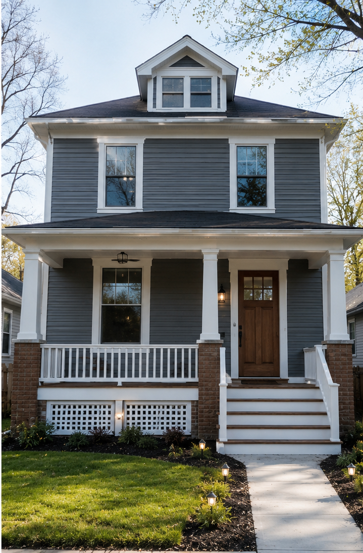 Front porch and siding before restoration